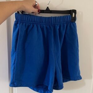Daily drills, blue sweatshorts